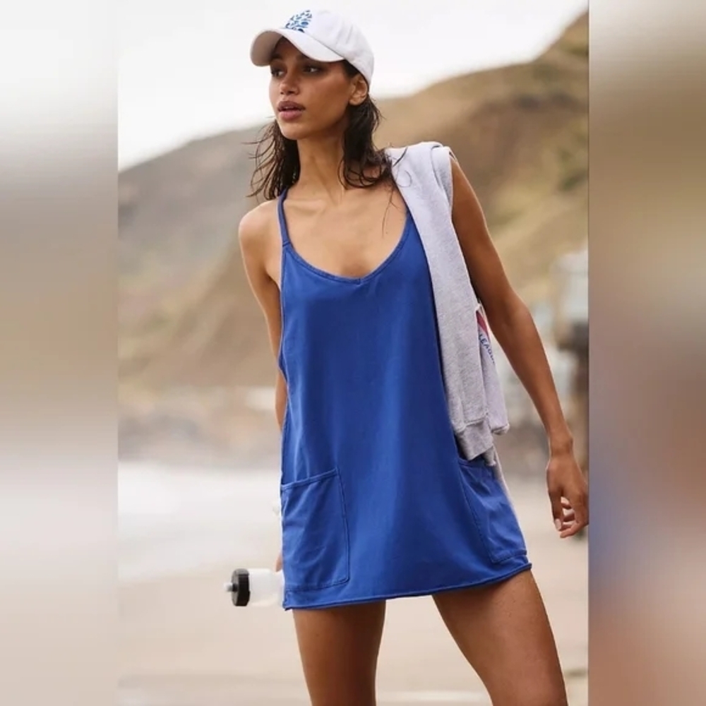 Free People Hot Shot Mini Dress - Radiant Blue